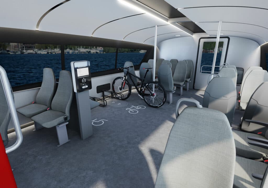 There's space for bicycles, along with strollers and wheelchairs.