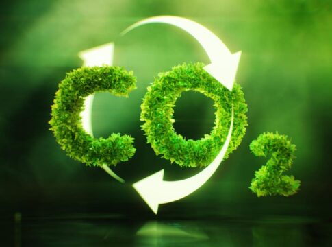carbon dioxide carbon dioxide symbol on green background