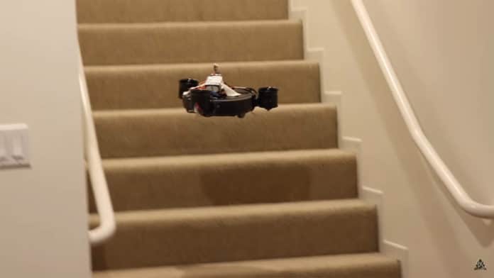 Flying Roomba vaccum cleaner.