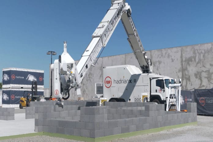 Hadrian X bricklaying robot completes the walls of first display home.