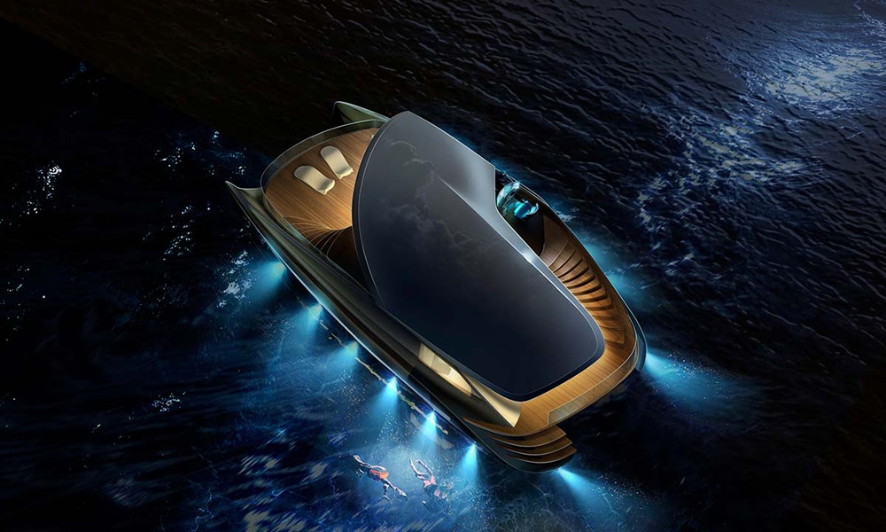 A self-driving electric catamaran concept.