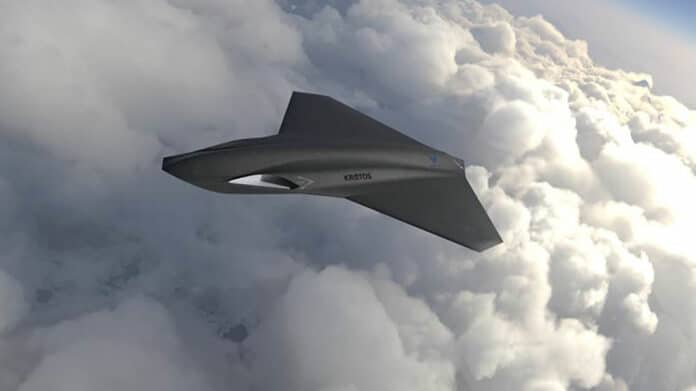 Conceptual rendition of Kratos Thanatos Tactical UAV in Flight.