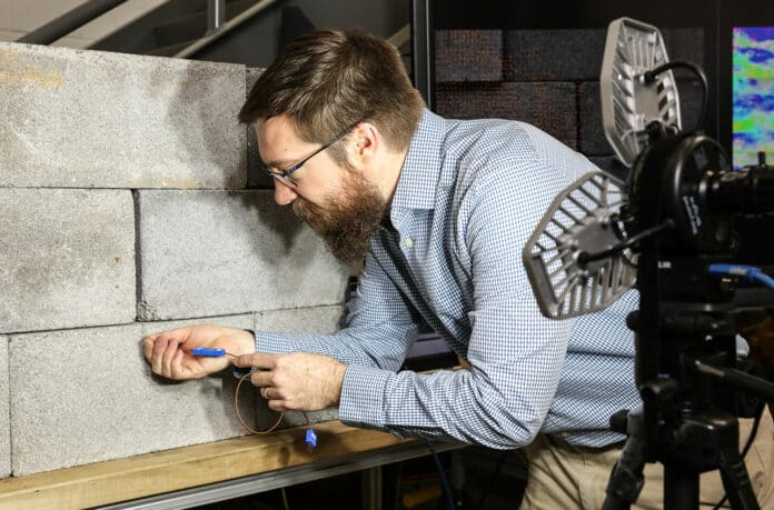 ORNL researcher Philip Boudreaux led the development of a leak detection system that pinpoints the source of drafts in a building.
