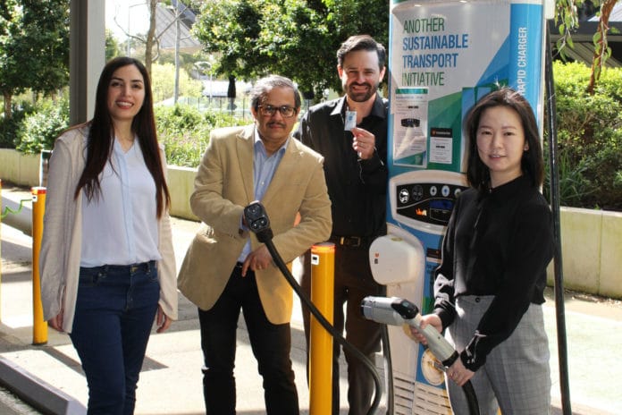 The Monash Energy Institute team (L-R): Mahdokht Shaibani, Mainak Majumder, Matthew Hill, Yingyi Huang.