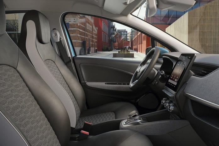 New Renault Zoé interior made of 100% recycled fabric.