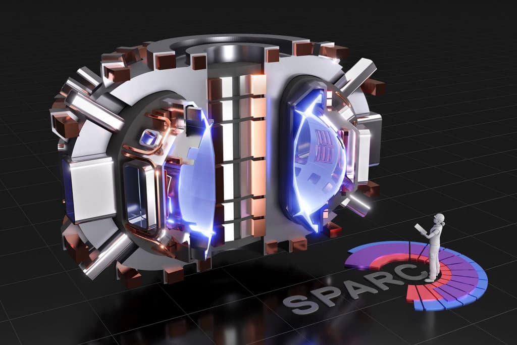Rendering of SPARC, a compact, high-field, tokamak, currently under design by a MIT and CFS team.