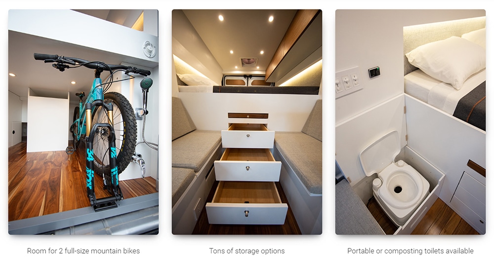 The camper van offer enough storage space.