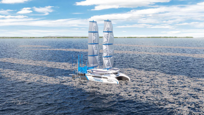 Meet Manta, a sea-cleaning sailboat that feeds on plastic waste.