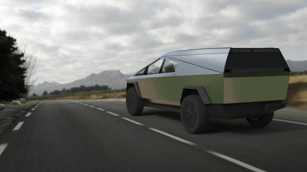 Space Camper's prototype of The Cap  for the Cybertruck