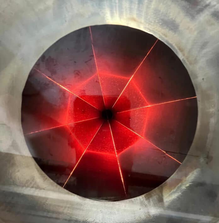 Close-up of Synhelion’s receiver delivering the high-temperature solar process heat beyond 1,500°C.