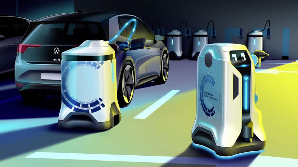 Volkswagen's vision of Mobile EV-Charging Robot becomes a reality