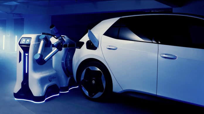 Volkswagen's vision of Mobile EV-Charging Robot becomes a reality