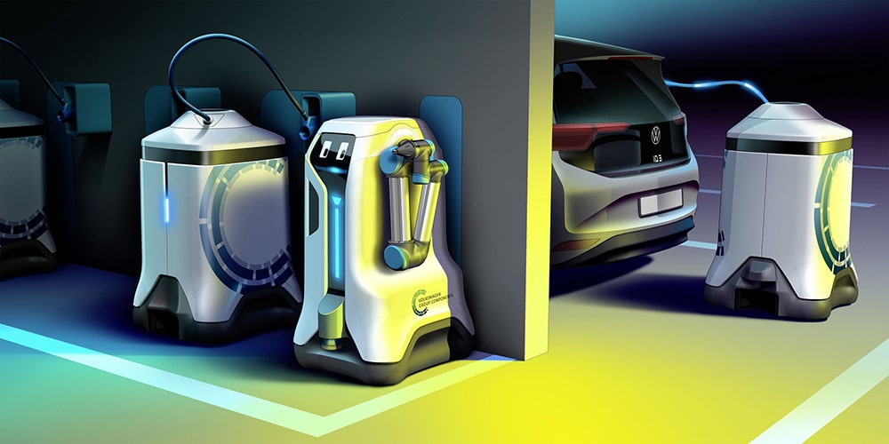 This Volkswagen robot will charge your electric car without you having to do anything.