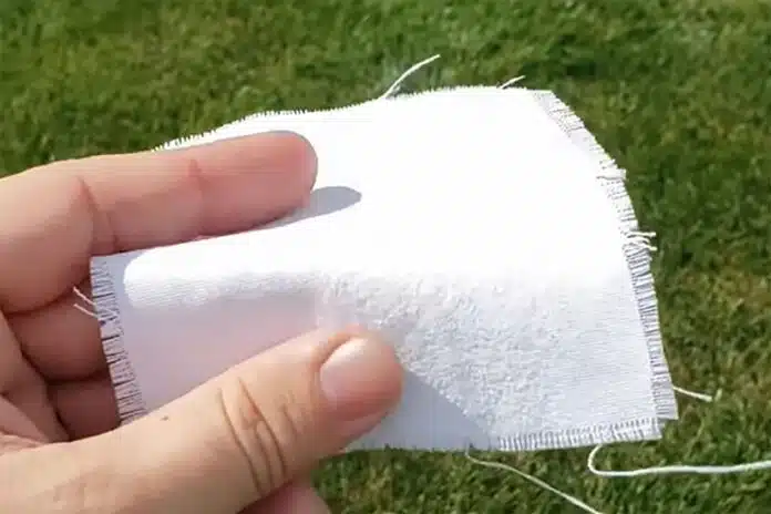 Crystal coating keeps clothes feeling cool.