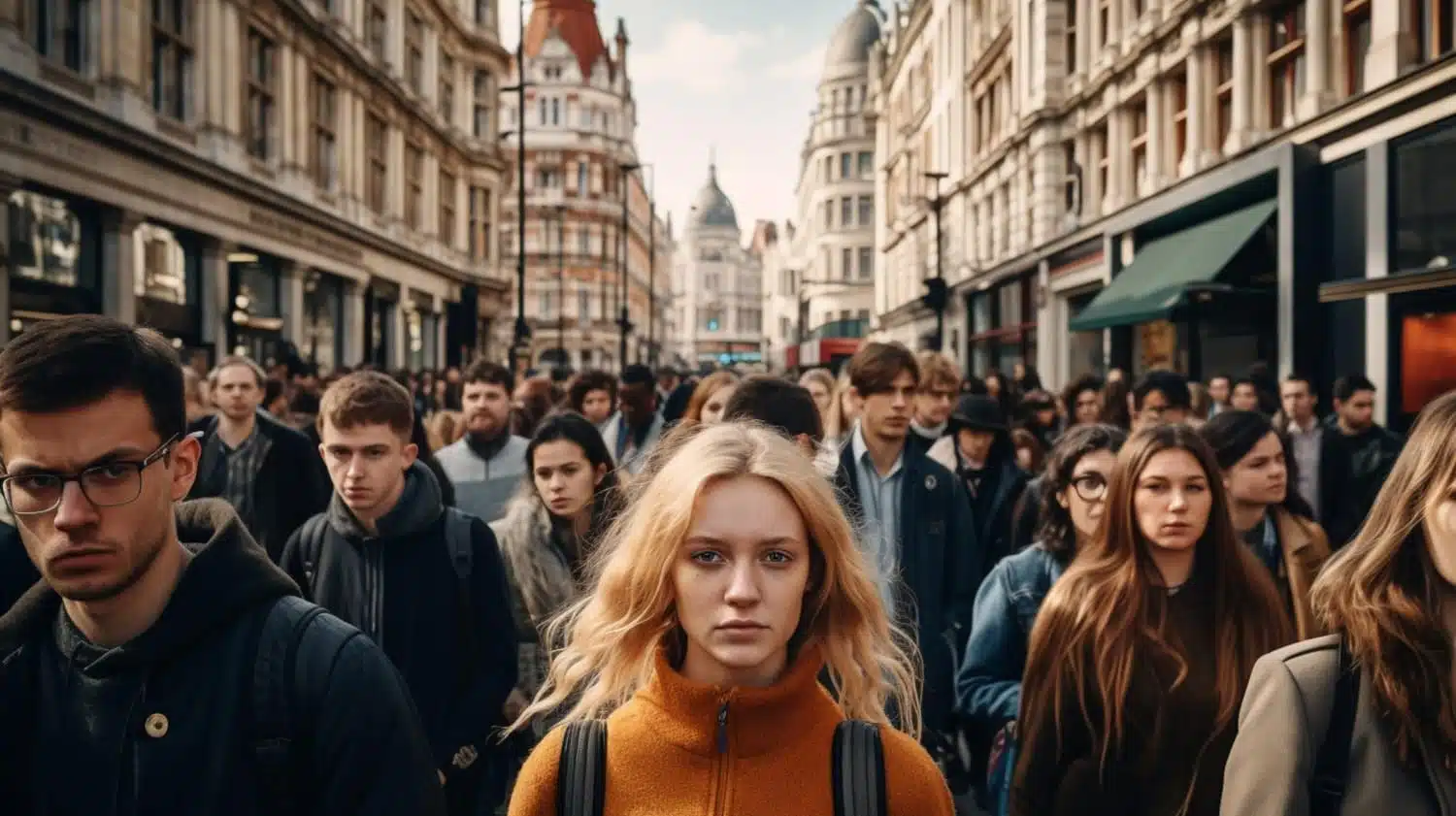 Women in crowd