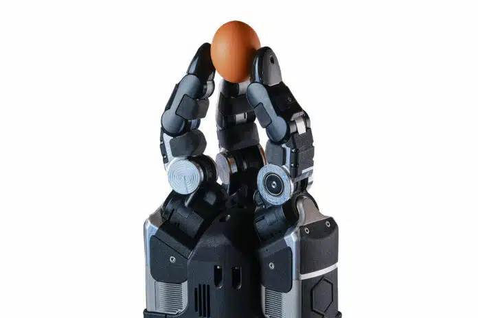 Robust dexterous robot hand built for AI research.