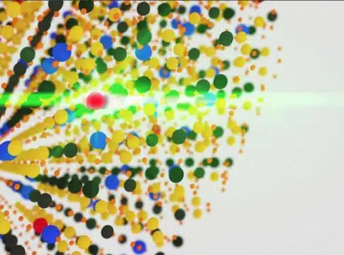 Illustration of the atomic arrangement within a single lanthanide-doped nanocrystal. Each lanthanide ion can emit light