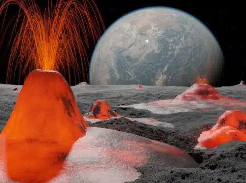 Artist's impression of what the Moon looked like