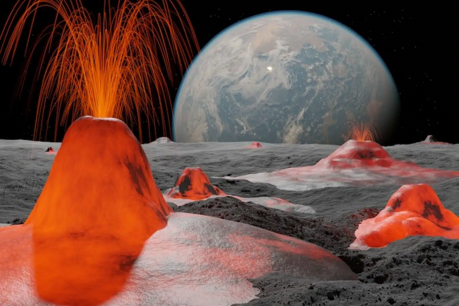 Artist's impression of what the Moon looked like