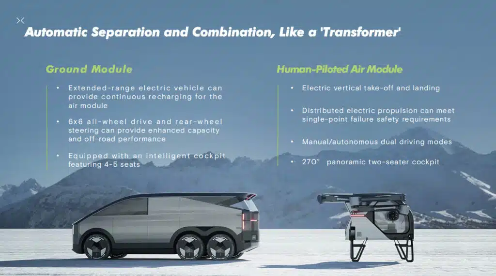 XPENG AEROHT modular flying car.
